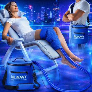 Bilinavy Cold Therapy Machine Ice Therapy Unit Knee Pad Timer Quiet Pump